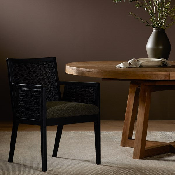 Antonia Cane Dining Arm Chair-Four Hands-FH-101019-011-Dining ChairsEbony / Charcoal Fabric-14-France and Son