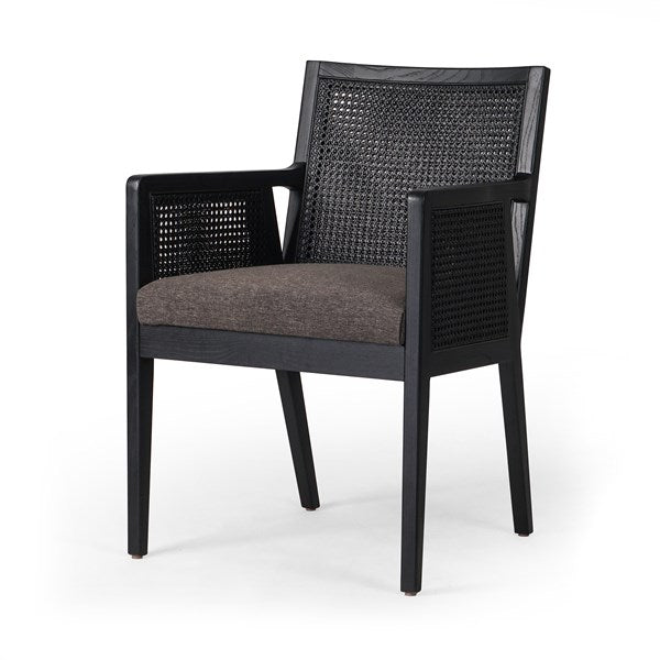 Antonia Cane Dining Arm Chair-Four Hands-FH-101019-013-Dining ChairsBrushed Ebony/Savile Charcoal-13-France and Son