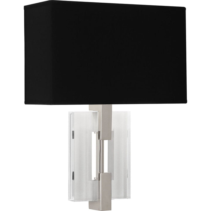 Lincoln Wall Sconce-Robert Abbey Fine Lighting-ABBEY-1010B-Outdoor Wall SconcesRectangular Black Opaque Parchment W/ Matte Silver Lining-4-France and Son