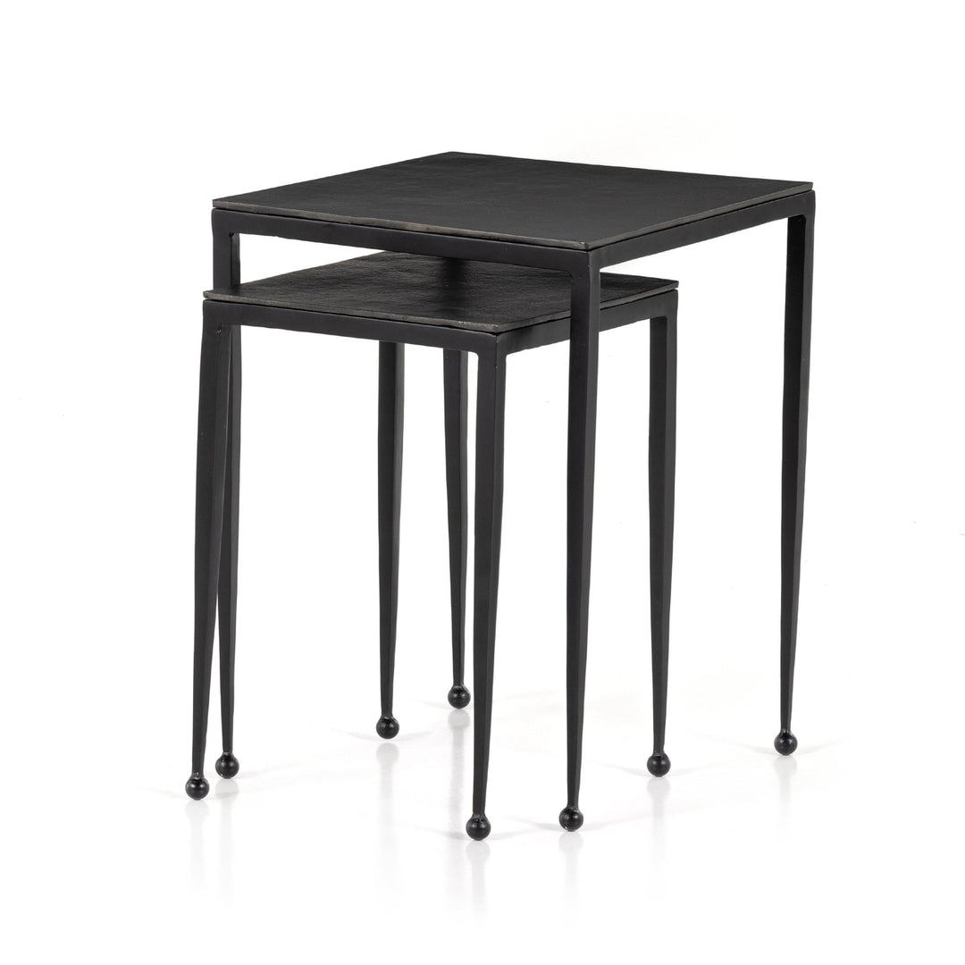 Dalston Nesting End Tables-Four Hands-FH-101650-003-Side TablesRaw Black-6-France and Son