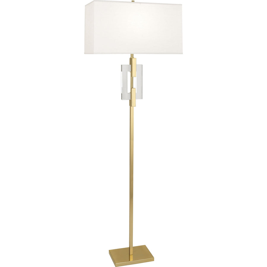 Lincoln Floor Lamp-Robert Abbey Fine Lighting-ABBEY-1020-Floor LampsModern Brass Finish W/ Crystal Accents-1-France and Son