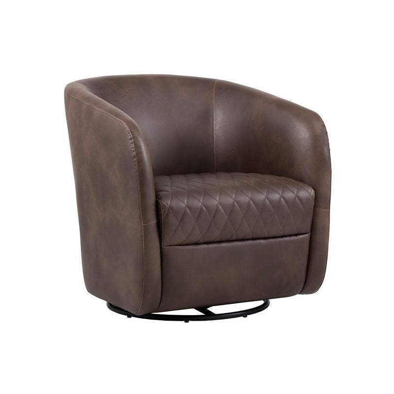 Dax Swivel Club Chair-Sunpan-SUNPAN-102259-Lounge ChairsBrown-1-France and Son