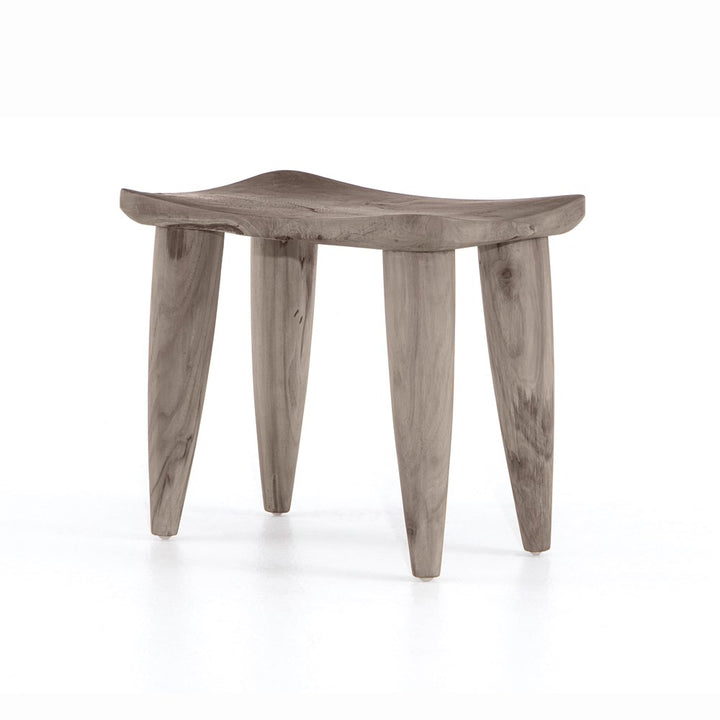 Zuri Outdoor Stool-Four Hands-FH-102424-002-Stools & OttomansWeathered Grey Teak-7-France and Son