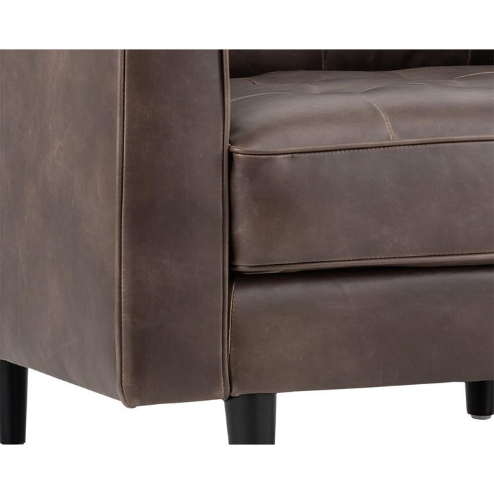 Donnie Armchair-Sunpan-SUNPAN-102508-Lounge ChairsHavana Dark Brown-Faux Leather-10-France and Son