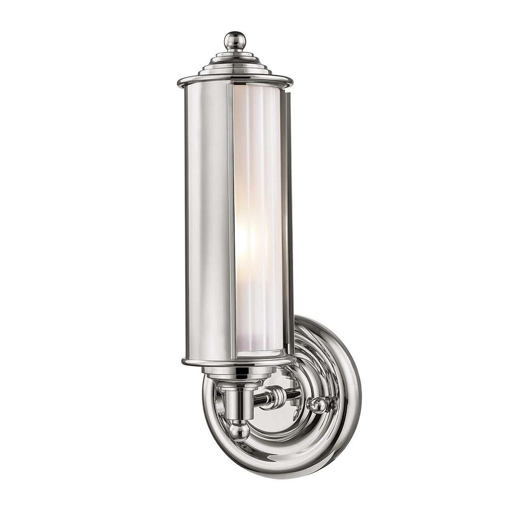 Classic No.1 1 Light Wall Sconce-Hudson Valley-HVL-MDS103-PN-Wall LightingSilver-3-France and Son