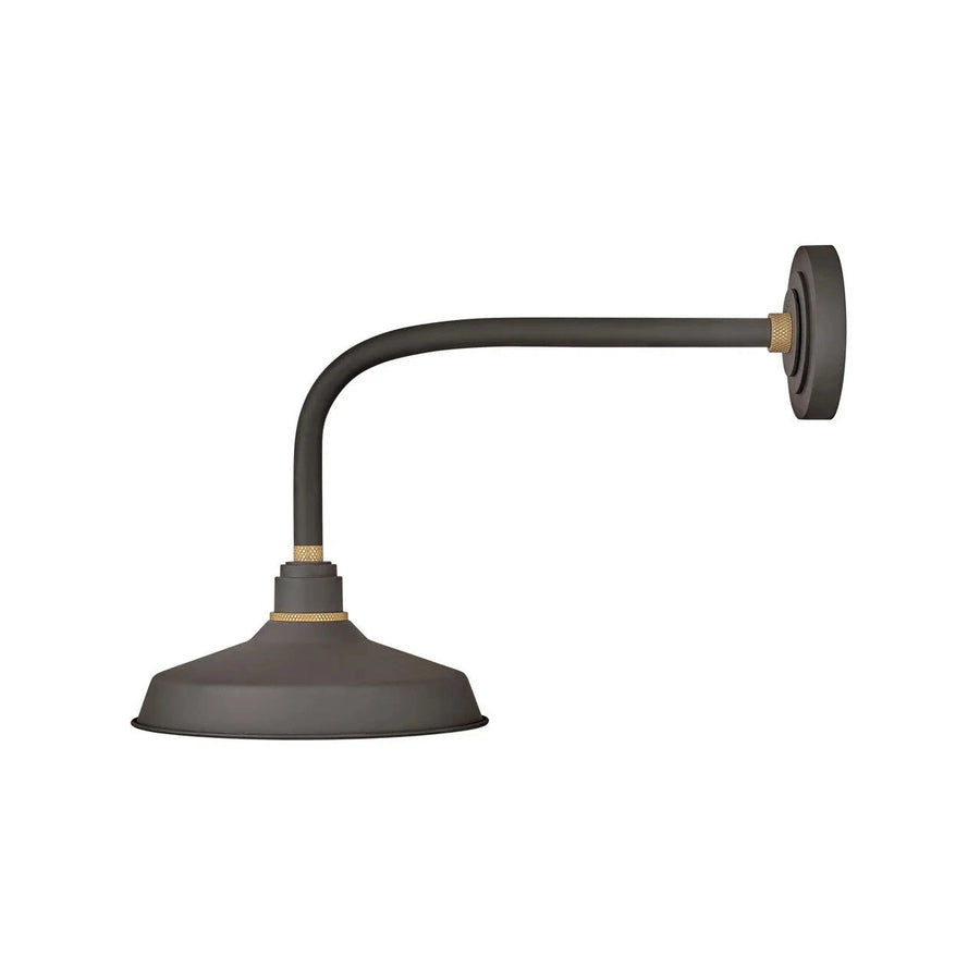 Outdoor Foundry Classic - Medium Straight Arm Barn Light-Hinkley Lighting-HINKLEY-10312MR-Outdoor Wall SconcesMuseum Bronze with Brass accents-1-France and Son