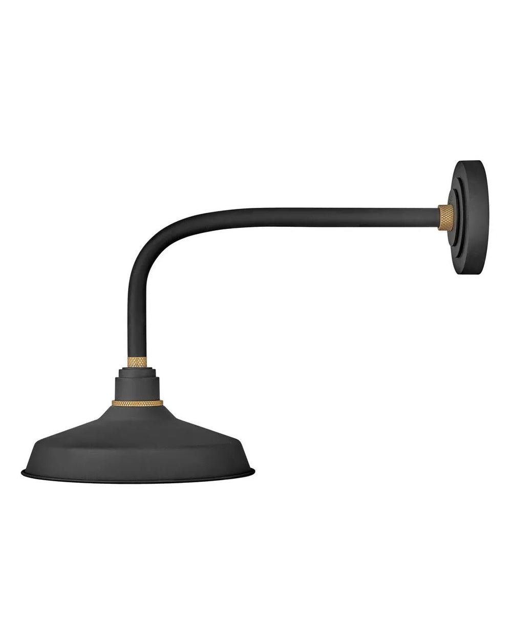 Outdoor Foundry Classic - Medium Straight Arm Barn Light-Hinkley Lighting-HINKLEY-10312TK-Outdoor Wall SconcesTextured Black with Brass accents-2-France and Son