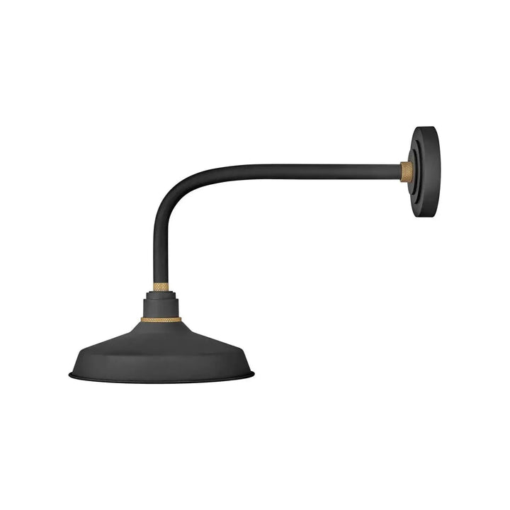 Outdoor Foundry Classic - Medium Straight Arm Barn Light-Hinkley Lighting-HINKLEY-10312TK-Outdoor Wall SconcesTextured Black with Brass accents-2-France and Son