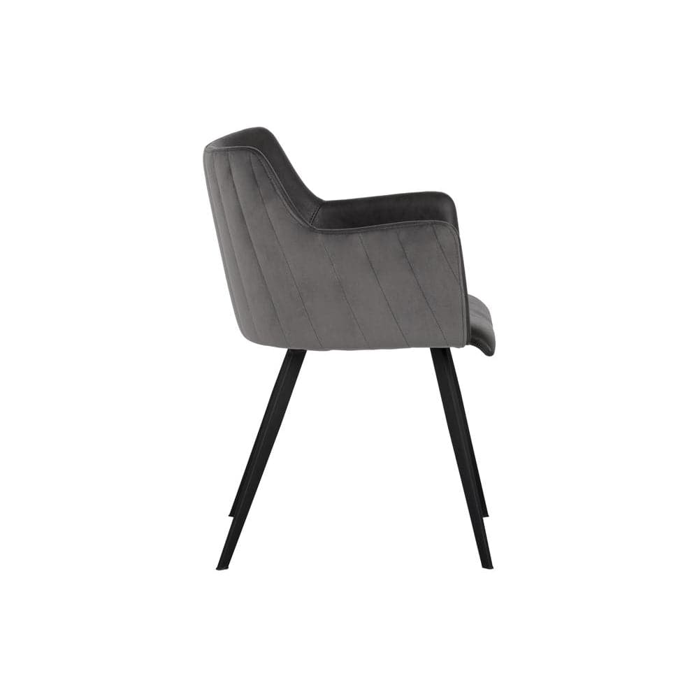 Griffin Dining Armchair-Sunpan-SUNPAN-105083-Dining ChairsNovember Grey / Bravo Cognac-4-France and Son