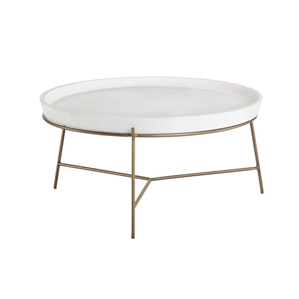 Remy Coffee Table-Sunpan-SUNPAN-103331-Coffee TablesAntique Brass - White-2-France and Son