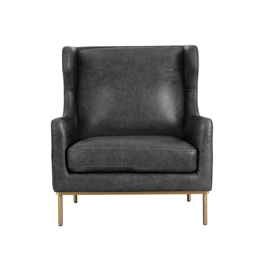 Virgil Chair-Sunpan-SUNPAN-103680-Lounge ChairsMarseille Black-100% Buffalo Leather-6-France and Son