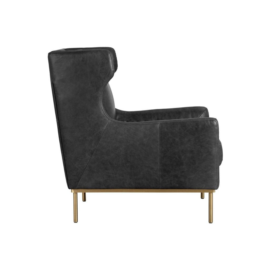 Virgil Chair-Sunpan-SUNPAN-103680-Lounge ChairsMarseille Black-100% Buffalo Leather-7-France and Son