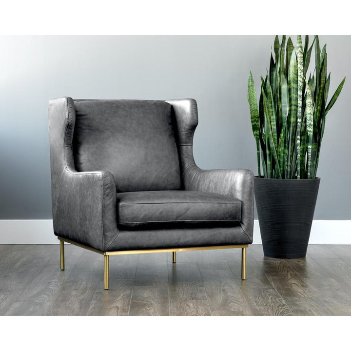 Virgil Chair-Sunpan-SUNPAN-103680-Lounge ChairsMarseille Black-100% Buffalo Leather-2-France and Son