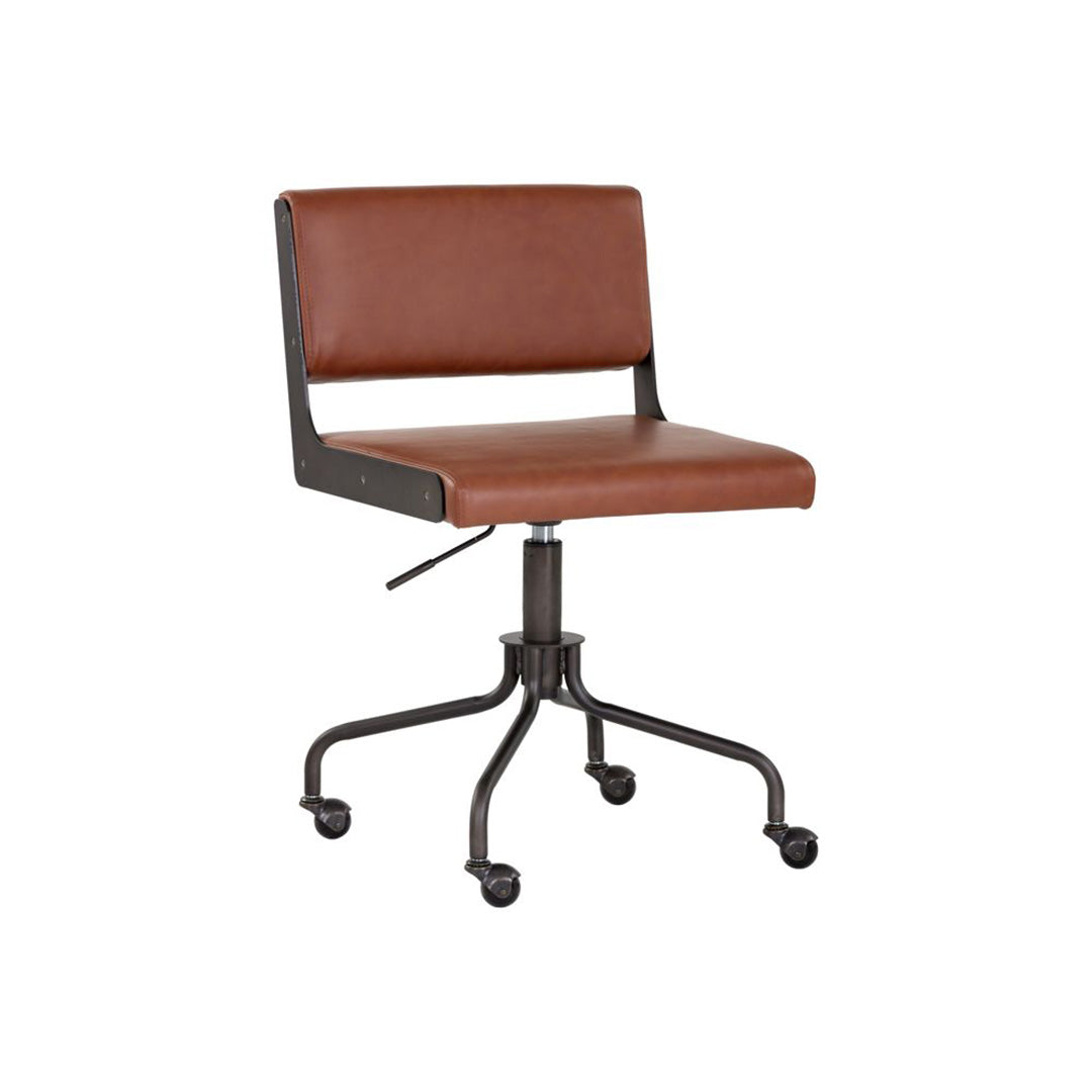 Davis Office Chair-Sunpan-SUNPAN-103696-Task ChairsBlack - Rust Tan-6-France and Son