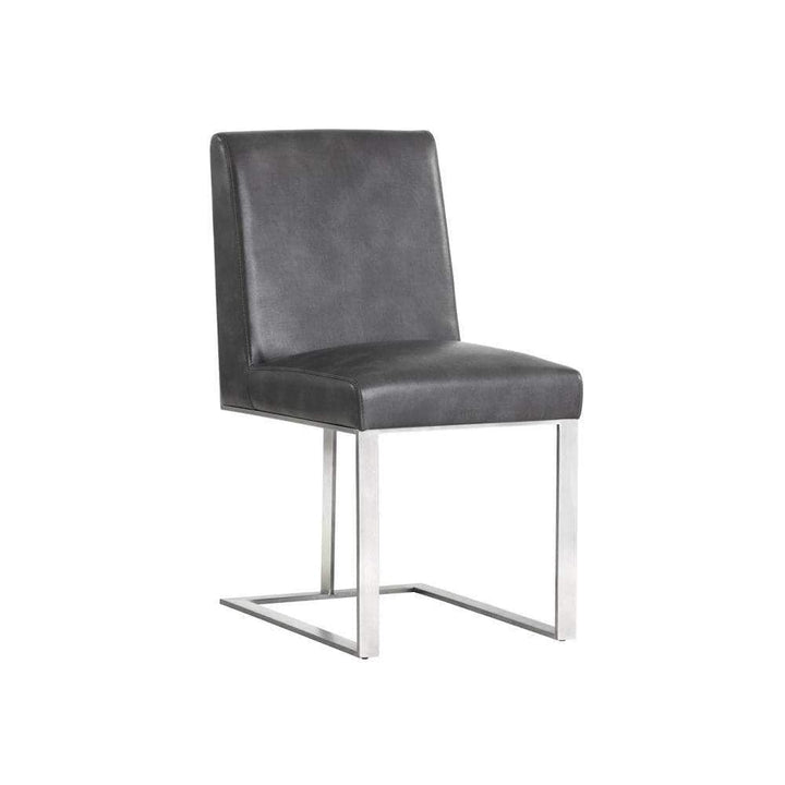 Dean Dining Chair-Sunpan-SUNPAN-103774-Dining ChairsNobility Grey / Stainless Steel-1-France and Son