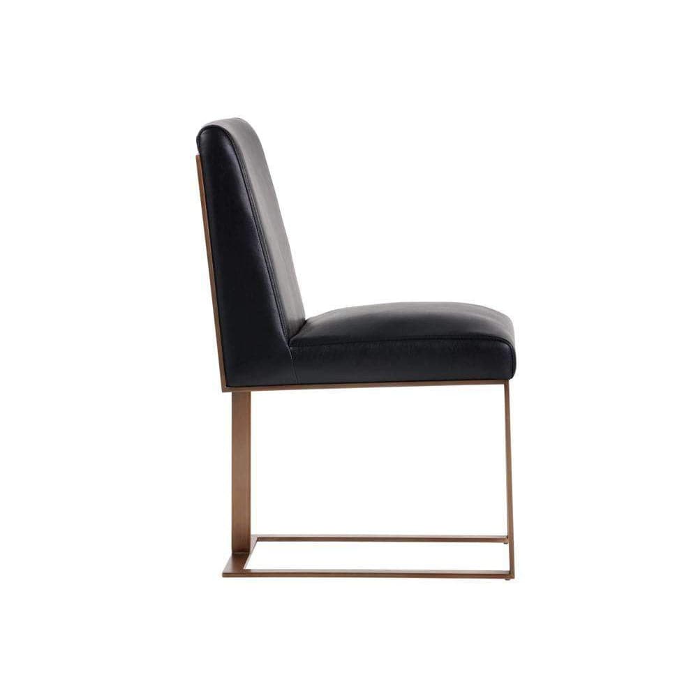 Dean Dining Chair-Sunpan-SUNPAN-103775-Dining ChairsNobility Black / Antique Brass-8-France and Son