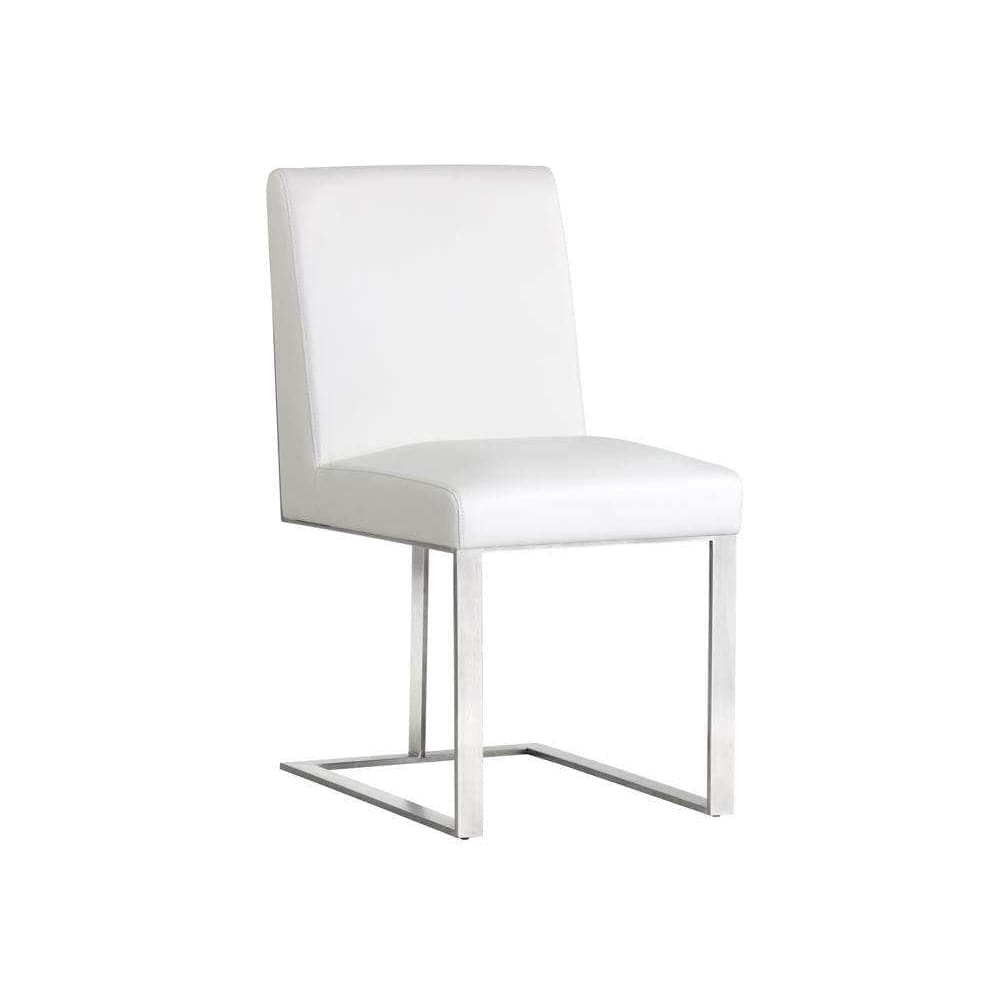 Dean Dining Chair-Sunpan-SUNPAN-103783-Dining ChairsNobility White / Stainless Steel-4-France and Son