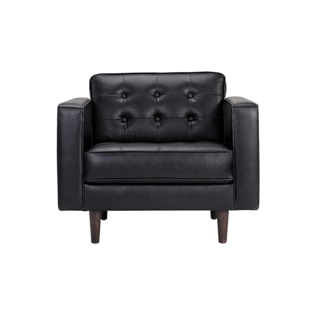 Donnie Armchair-Sunpan-SUNPAN-102508-Lounge ChairsHavana Dark Brown-Faux Leather-21-France and Son