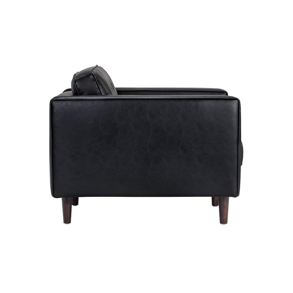 Donnie Armchair-Sunpan-SUNPAN-102508-Lounge ChairsHavana Dark Brown-Faux Leather-20-France and Son