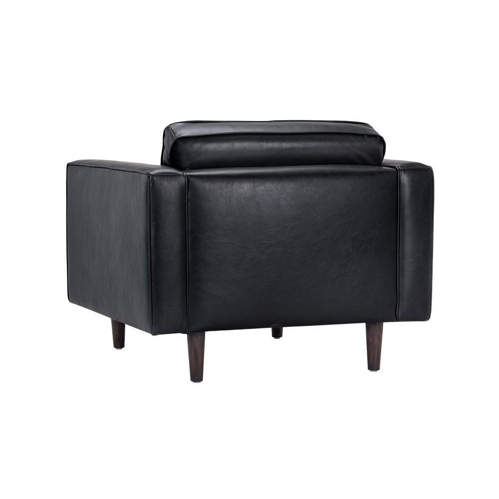 Donnie Armchair-Sunpan-SUNPAN-102508-Lounge ChairsHavana Dark Brown-Faux Leather-19-France and Son