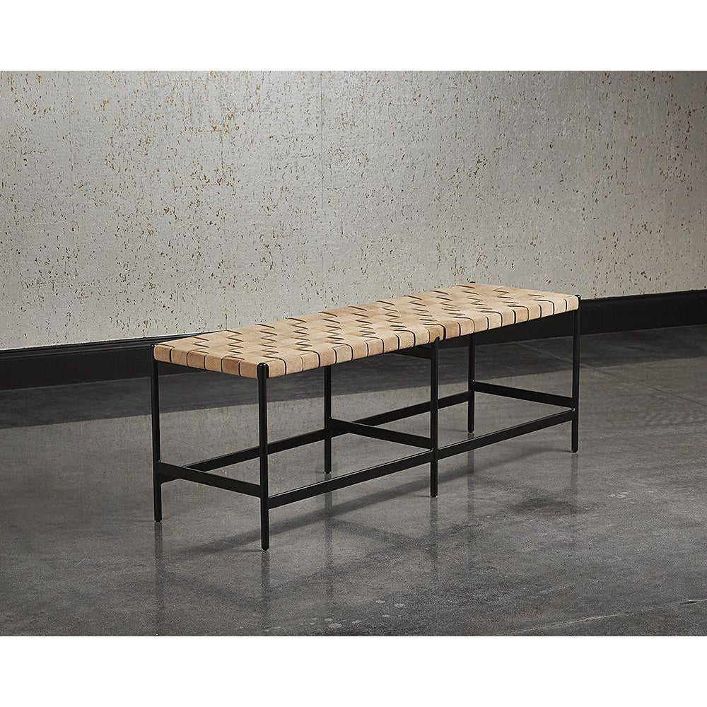 Omari Bench - Black - Light Tan-Sunpan-SUNPAN-104916-Benches-3-France and Son