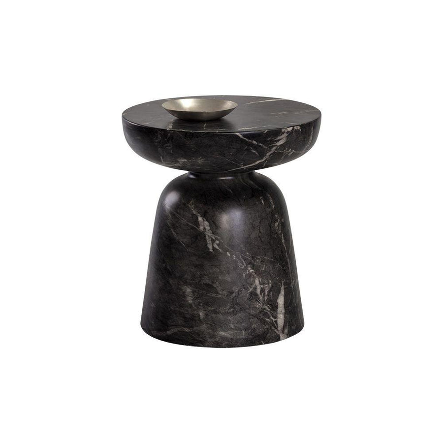 Lucida End Table - Marble Look - Black-Sunpan-SUNPAN-105011-Side Tables-1-France and Son