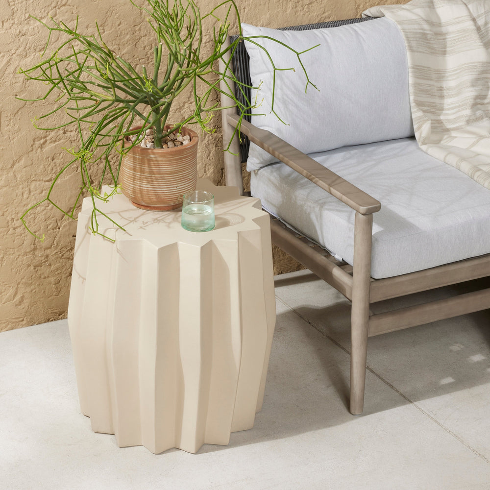Gem Outdoor End Table-Four Hands-FH-VEVR-063-Outdoor Side TablesDark Grey-2-France and Son