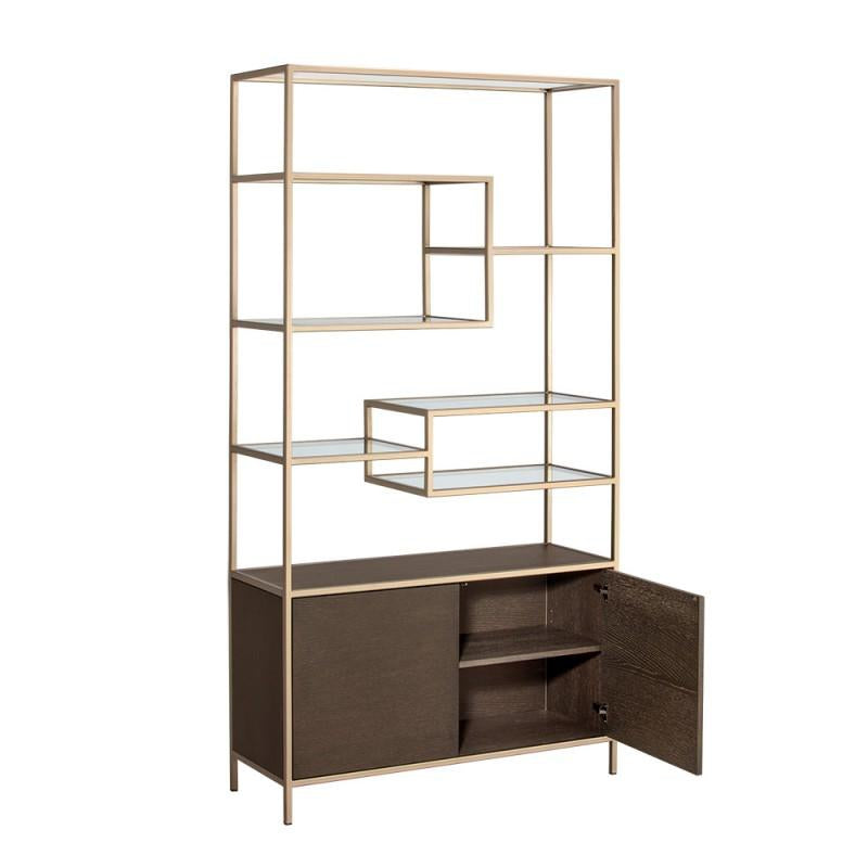 Stamos Bookcase-Sunpan-SUNPAN-104636-Bookcases & CabinetsCharcoal Grey-Black-11-France and Son