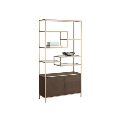 Stamos Bookcase-Sunpan-SUNPAN-104636-Bookcases & CabinetsCharcoal Grey-Black-12-France and Son