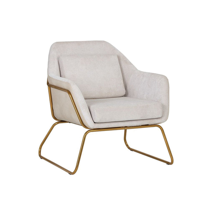 Watts Lounge Armchair-Sunpan-SUNPAN-105326-Lounge ChairsGold - Polo Club Muslin / Bravo Cream-5-France and Son