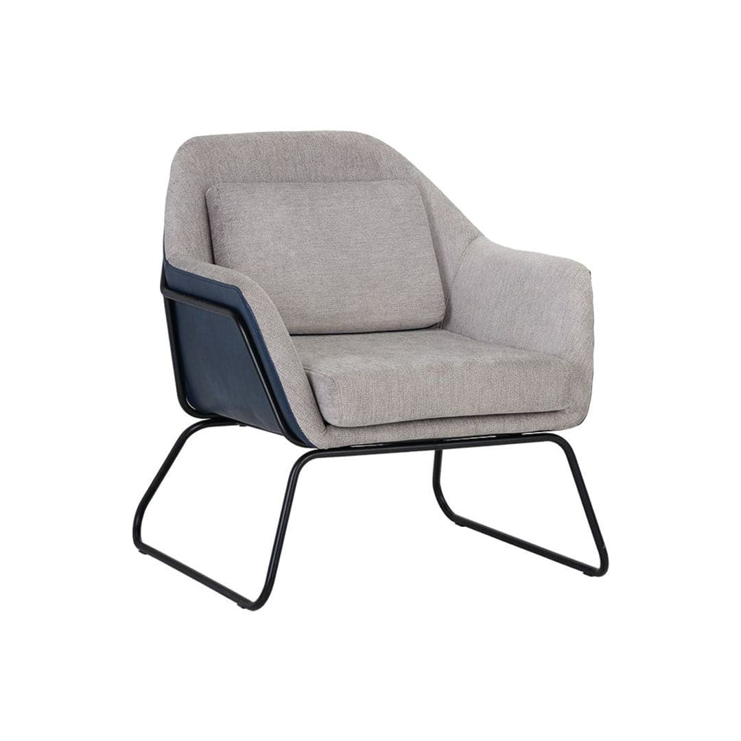 Watts Lounge Armchair-Sunpan-SUNPAN-105327-Lounge ChairsBlack - Polo Club Stone / Bravo Admiral-6-France and Son