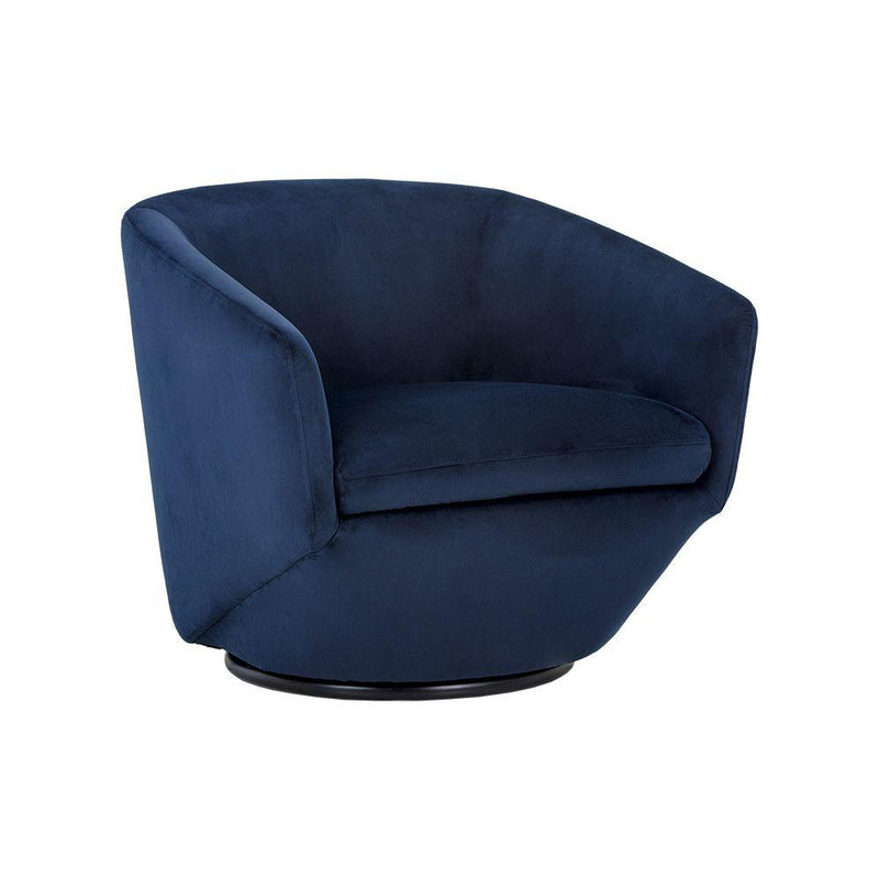 Treviso Swivel Armchair - Metropolis Blue-Sunpan-SUNPAN-105356-Lounge Chairs-1-France and Son