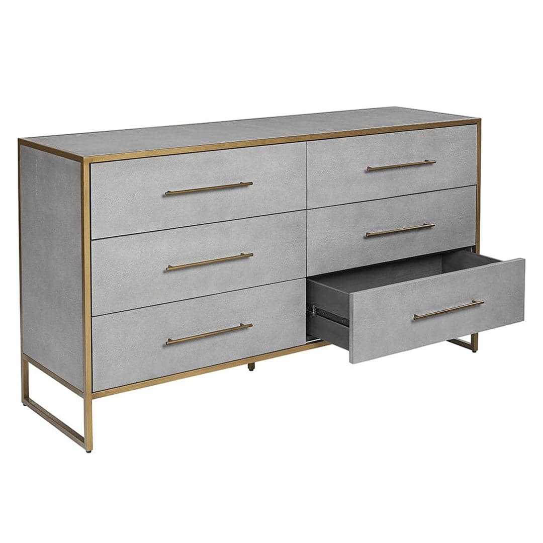 Venice Dresser - Shagreen Leather-Sunpan-SUNPAN-105441-Dressers-3-France and Son