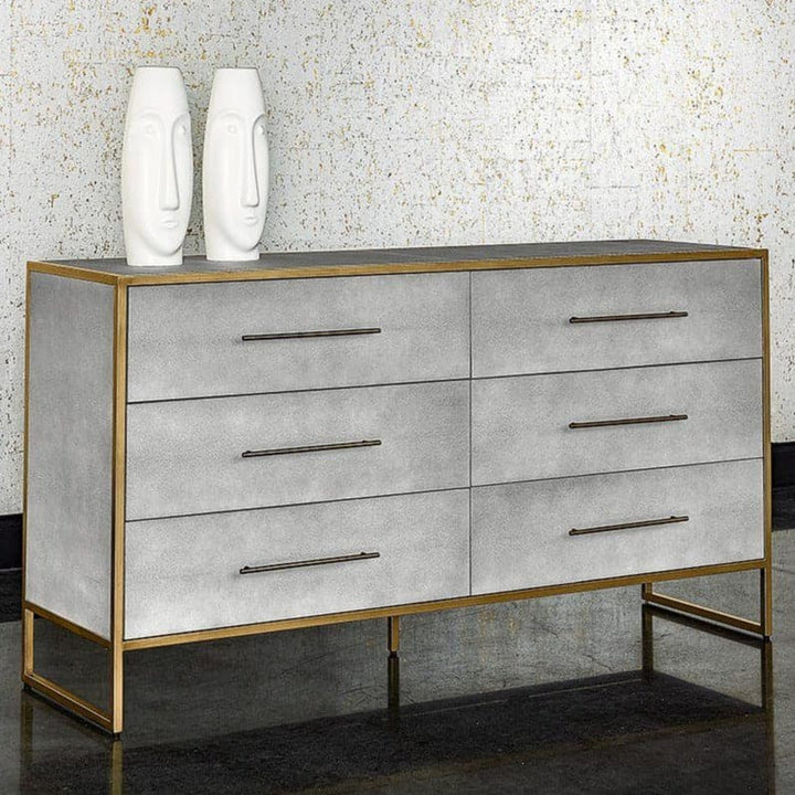 Venice Dresser - Shagreen Leather-Sunpan-SUNPAN-105441-Dressers-2-France and Son