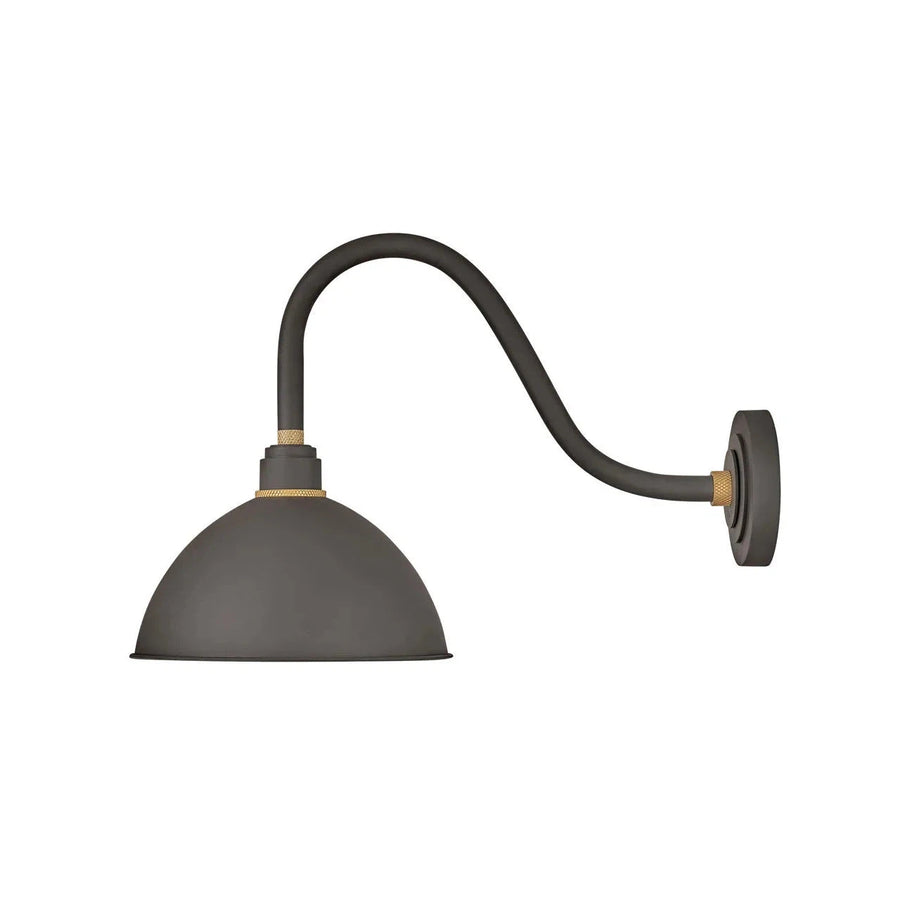 Outdoor Foundry Dome - Medium Straight Arm Barn light-Hinkley Lighting-HINKLEY-10544MR-Outdoor Wall SconcesMuseum Bronze with Brass accents-1-France and Son