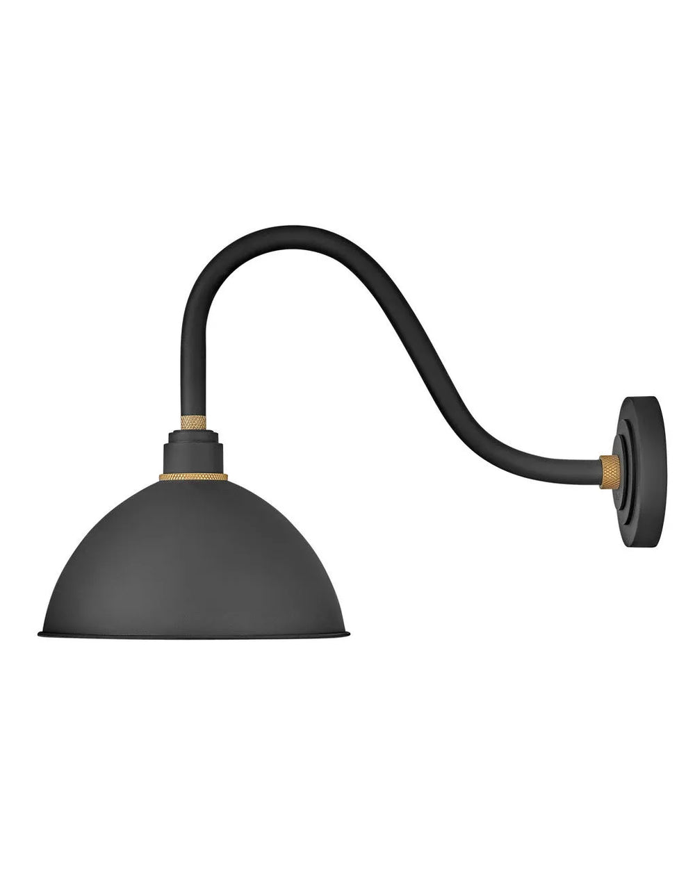 Outdoor Foundry Dome - Medium Straight Arm Barn light-Hinkley Lighting-HINKLEY-10544TK-Outdoor Wall SconcesTextured Black with Brass accents-2-France and Son