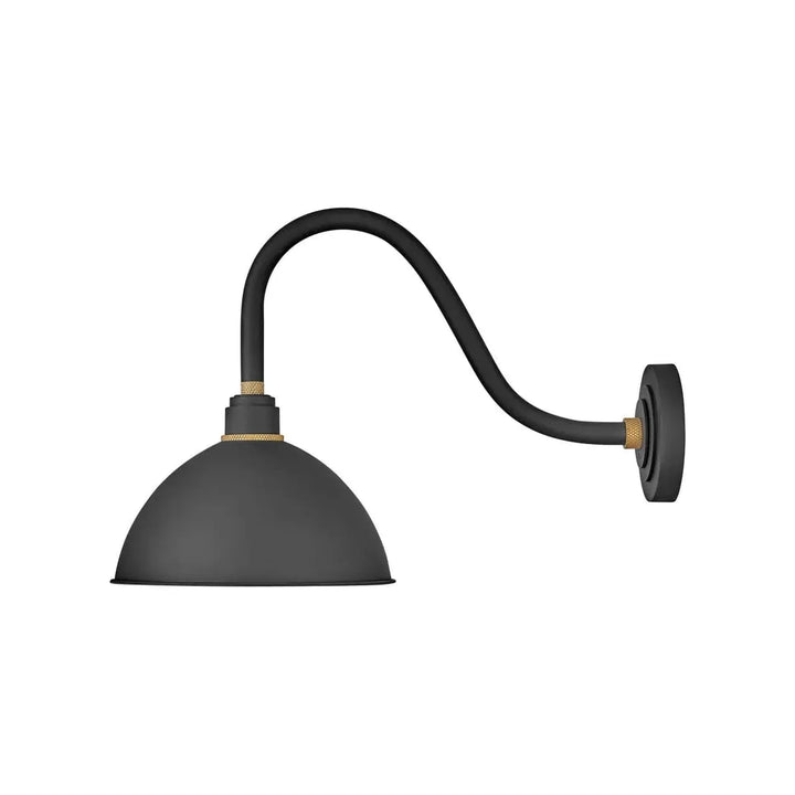 Outdoor Foundry Dome - Medium Straight Arm Barn light-Hinkley Lighting-HINKLEY-10544TK-Outdoor Wall SconcesTextured Black with Brass accents-2-France and Son