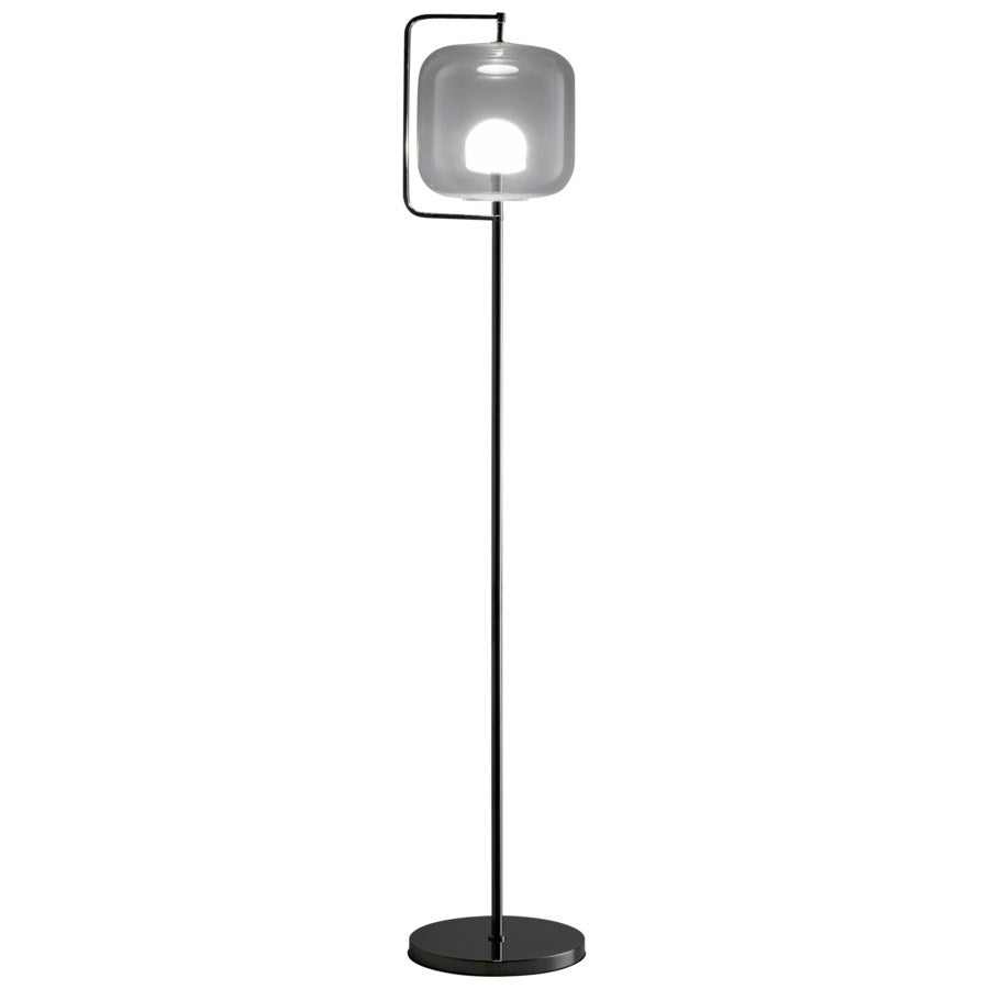 Isotope Floor Lamp-Cyan Design-CYAN-10558-Floor LampsPolished Nickel-Clear-6-France and Son