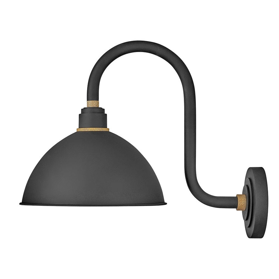 Outdoor Foundry Dome -Small Tall Gooseneck Barn Light-Hinkley Lighting-HINKLEY-10564TK-Outdoor Wall SconcesTextured Black-2-France and Son