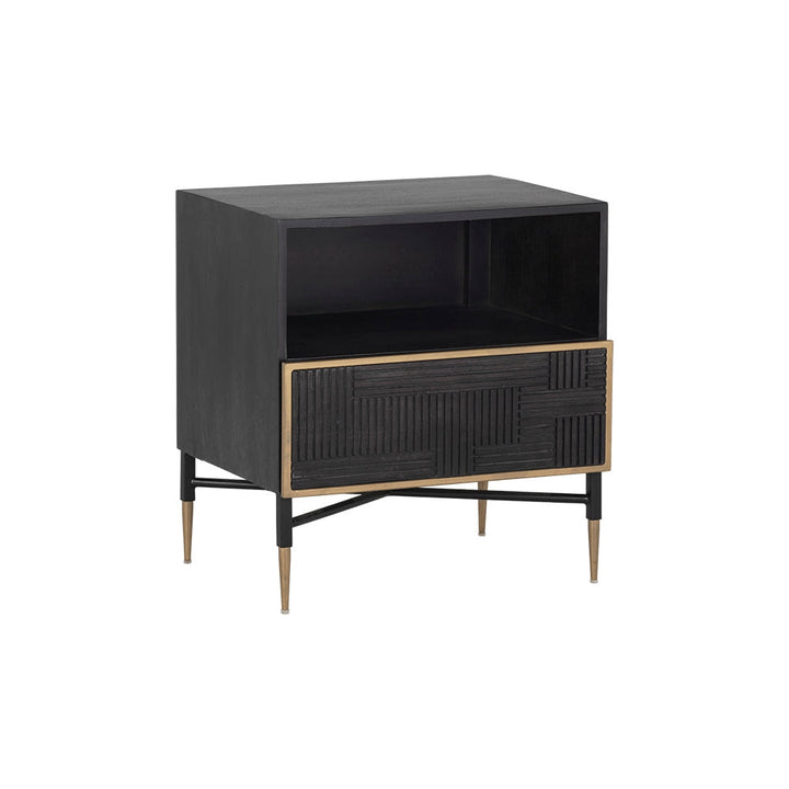 Markwood Nightstand-Sunpan-SUNPAN-105798-NightstandsBrass - Dark Brown-2-France and Son