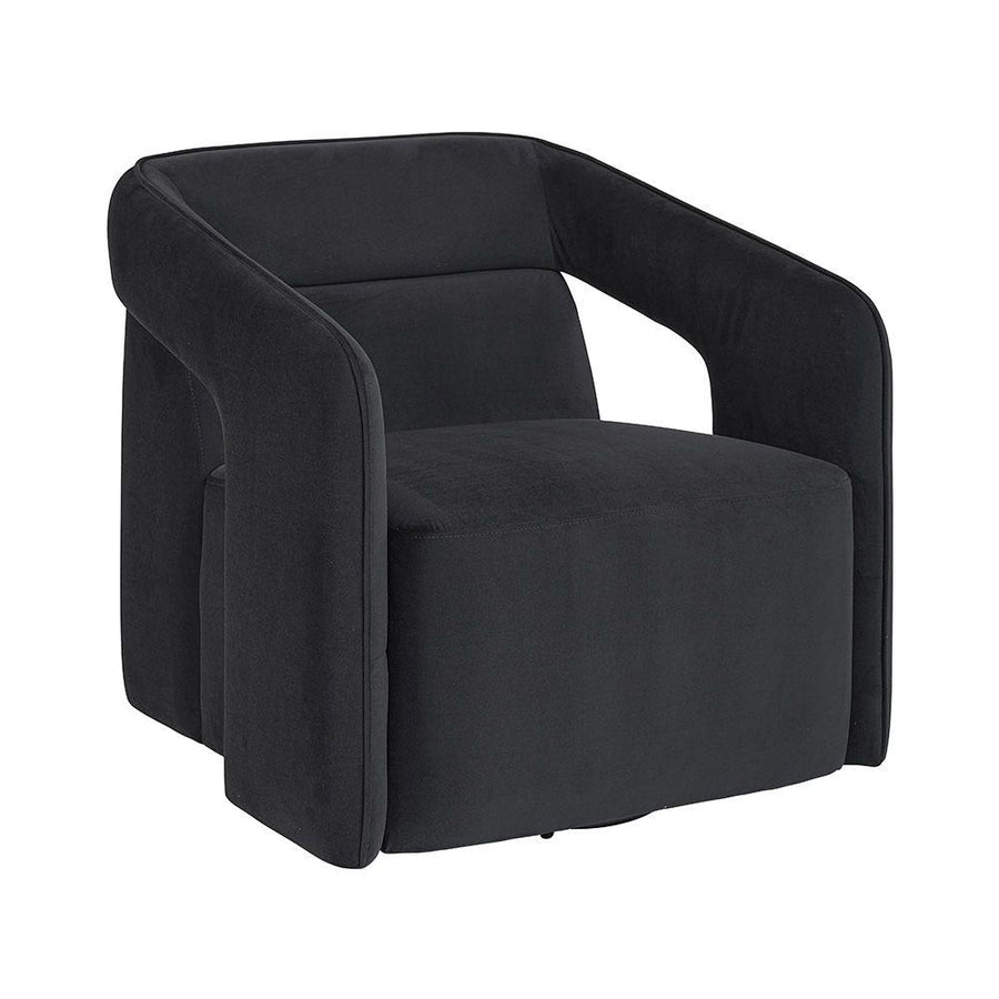 Kendrick Swivel Chair-Sunpan-SUNPAN-105921-Lounge ChairsBlack-1-France and Son
