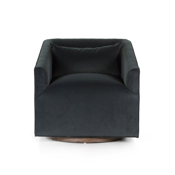 York Swivel Chair-Four Hands-FH-105964-008-Lounge ChairsModern Velvet Smoke-14-France and Son