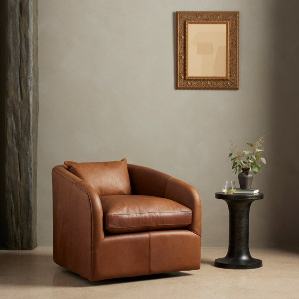 Topanga Swivel Chair-Four Hands-FH-106008-009-Lounge ChairsKnoll Domino Fabric-15-France and Son