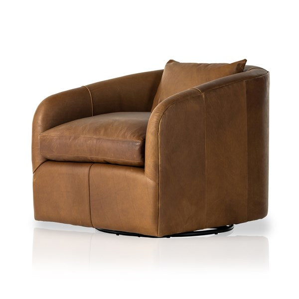 Topanga Swivel Chair-Four Hands-FH-106008-018-Lounge ChairsHeirloom Sienna-14-France and Son