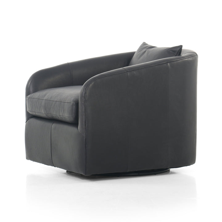 Topanga Swivel Chair-Four Hands-FH-106008-020-Lounge ChairsHeirloom Black-17-France and Son