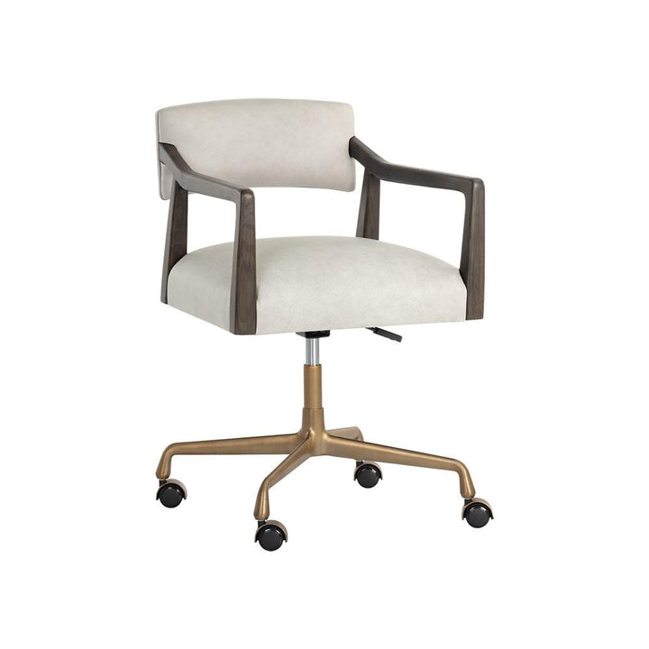 Keagan Office Chair-Sunpan-SUNPAN-106088-Task ChairsSaloon Light Grey Leather-12-France and Son