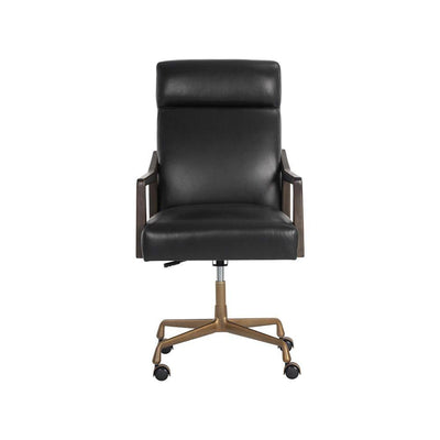 Collin Office Chair-Sunpan-SUNPAN-106090-Task ChairsCortina Black Leather-5-France and Son