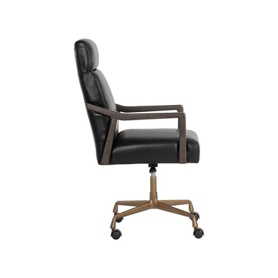 Collin Office Chair-Sunpan-SUNPAN-106090-Task ChairsCortina Black Leather-6-France and Son
