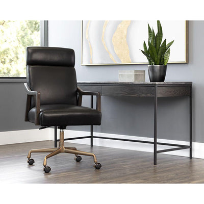 Collin Office Chair-Sunpan-SUNPAN-106090-Task ChairsCortina Black Leather-2-France and Son