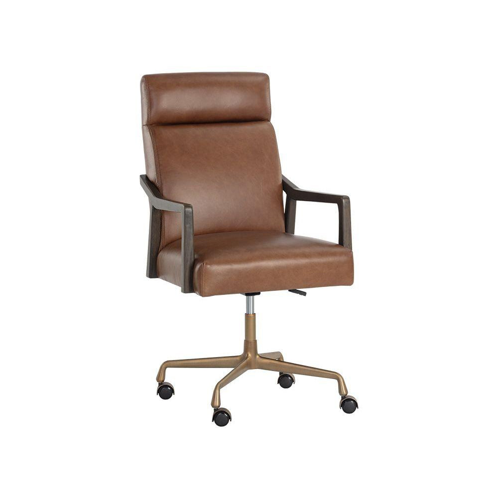 Collin Office Chair-Sunpan-SUNPAN-106091-Task ChairsShalimar Tobacco Leather-11-France and Son